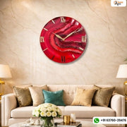 Resin Wall Clock with Red Base