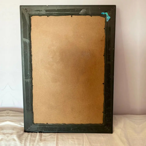 Resin Blue Abstract Art Frame with Wooden Border