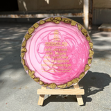 Buy resin Navkar mantra frame with stand pink color