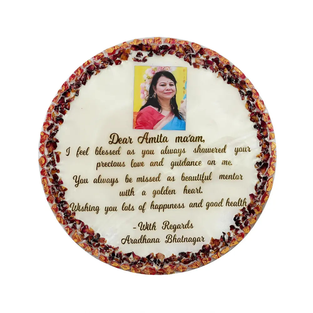 Resin Photo Frame With Personalized Message For Girlfriend, Retirement, Wife, Boyfriend, Husband