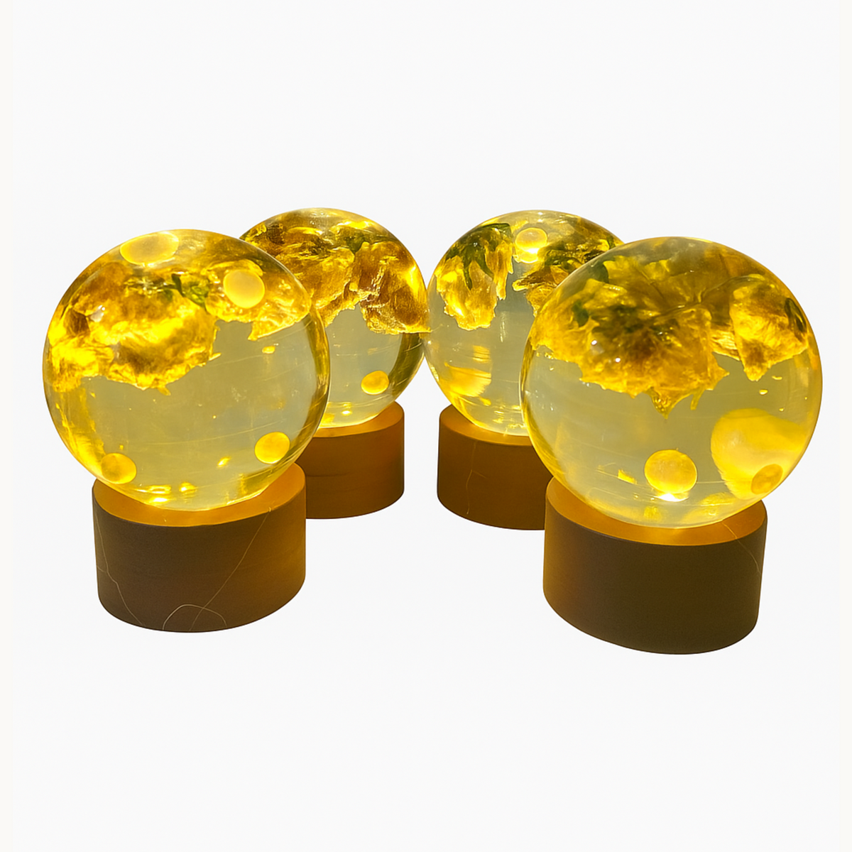 Resin 4 set of Paper weghit with LED lamp option Varmala Preservation