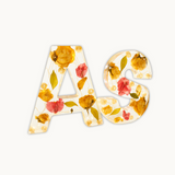 Resin 6 inch name initial Lamp with Qurakick LED light option with Petals Varmala Preservation