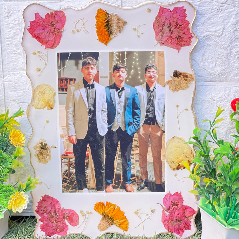 Resin Frame with God Blessing Flowers Preservation (9 by 12 inches)