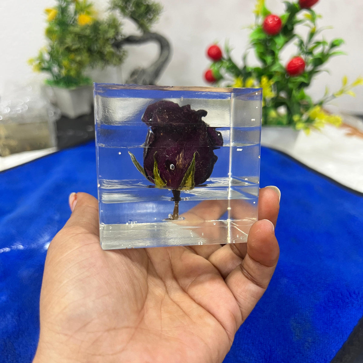 Resin Single Rose block Preservation