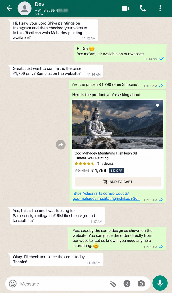 WhatsApp Customer Review 6