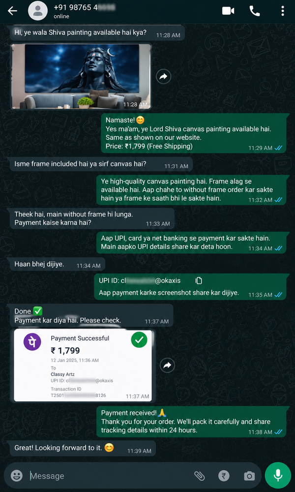 WhatsApp Customer Review 3