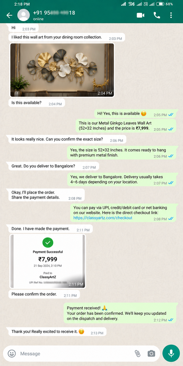 WhatsApp Customer Review 14