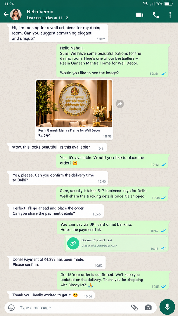 WhatsApp Customer Review 10