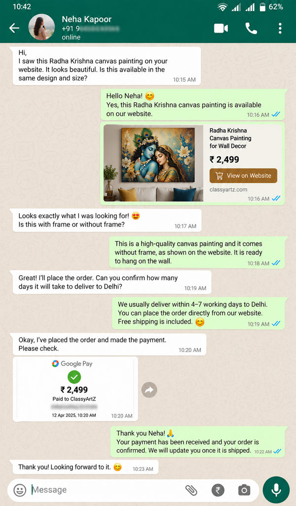 WhatsApp Customer Review 7