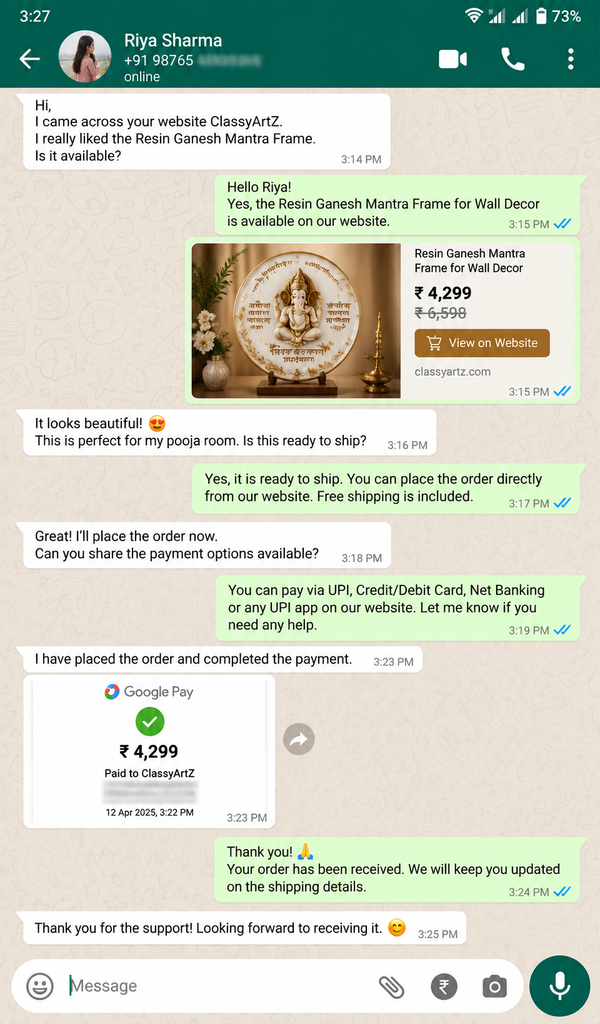 WhatsApp Customer Review 4