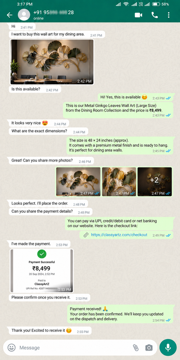 WhatsApp Customer Review 6