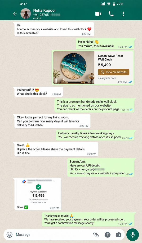WhatsApp Customer Review 8