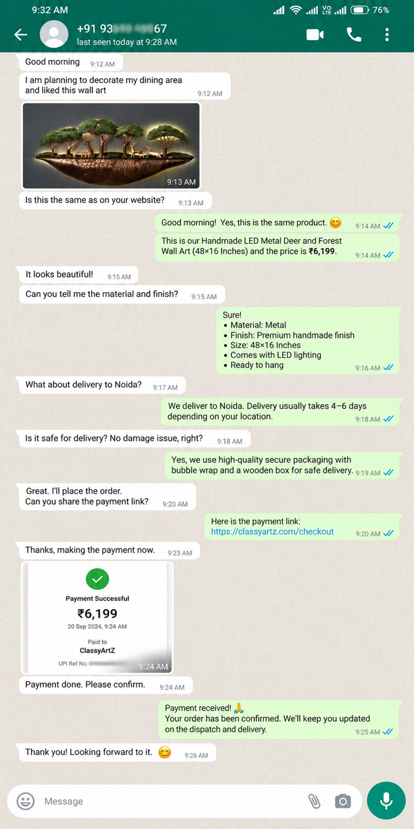 WhatsApp Customer Review 7