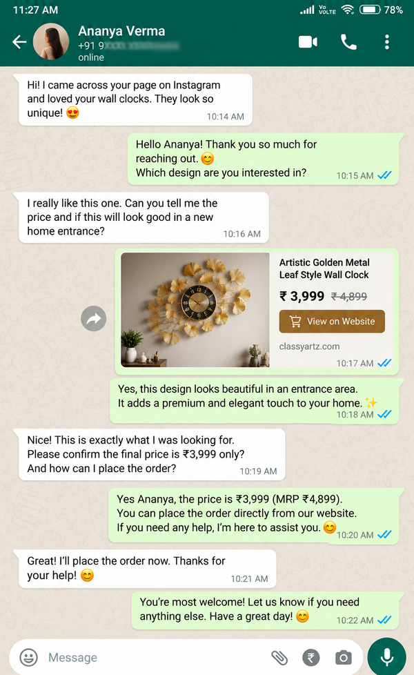 WhatsApp Customer Review 8