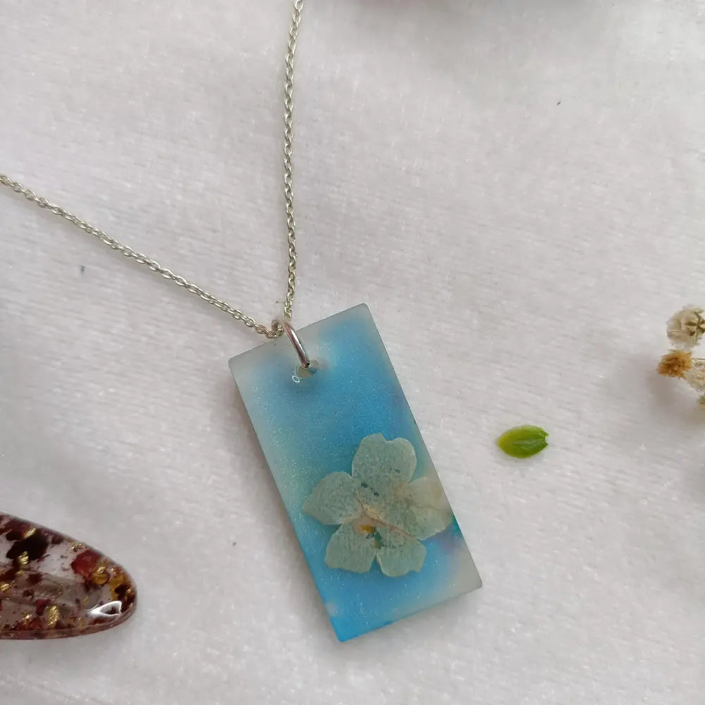 Shimmery Resin Jewellery With Preserved Baby Flower For Wife, Girlfriend, Anniversary Gift, Valentine Gift