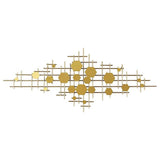 Golden Geometric Metal Wall Art (48×24 Inches)