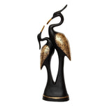 Elegant Black & Gold Crane Showpiece