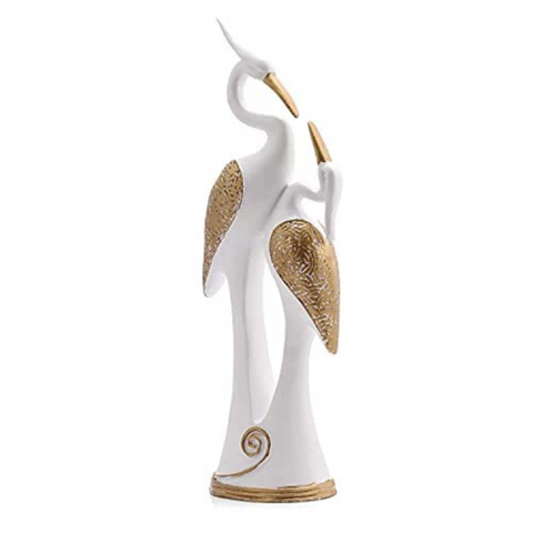 Swan Figurine Perfect White Polyresin Painted Animal for Home Decor, Desk Showpiece