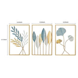 Elegant 3-Piece Metal Leaf Wall Art