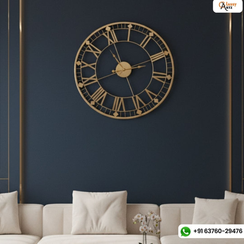 Unique Metal Copper Finish Wall Clock