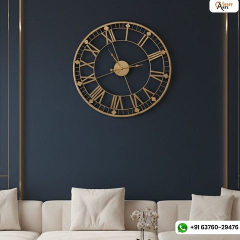 Unique Metal Copper Finish Wall Clock
