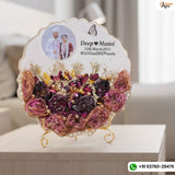 Varmala Preservation resin round photo frame / Flowers Preservation for Life time