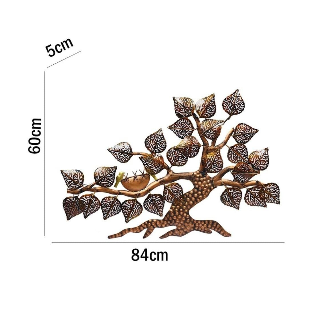 Celestial Metal Iron Bird Nest Tree Wall Art with LED Lights: Handcrafted Decorative Brilliance
