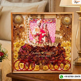 Wedding Garland, Photo & Kaleera Preservation in Wooden Frame (14-Inches)