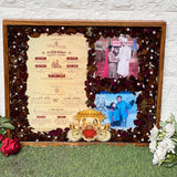 Wedding Card and Varmala Rose Preservation in Resin Frame (15 by 18 Inches)