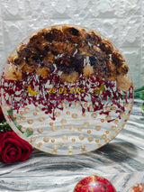 Flowers Preserved in Round Transparent Resin Frame