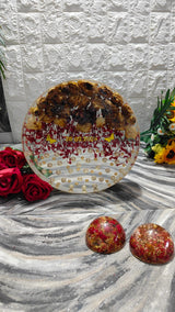 Flowers Preserved in Round Transparent Resin Frame