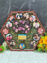 Bouquet and Old Memories Preservation in Hexagonal Wooden Frame