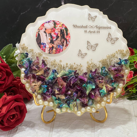 Wedding Varmala Petals Preservation Resin Photo Frame