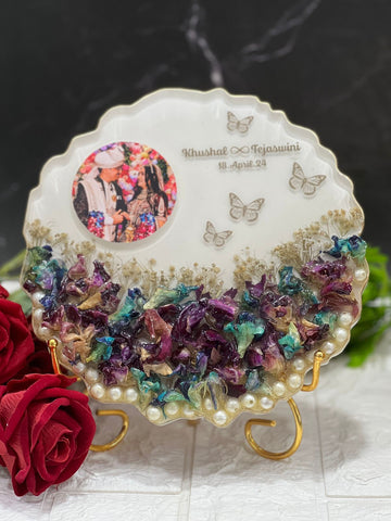 Wedding Varmala Petals Preservation Resin Photo Frame