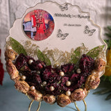 Curve Shape Varmala Flower Preservation Resin Photo Frame (8- Inches)
