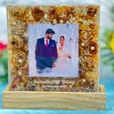 Resin Varmala Preservation Frame with Flowers and Couple Photo