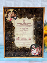 Wedding Card & Garland Preservation in Wooden Resin Frame