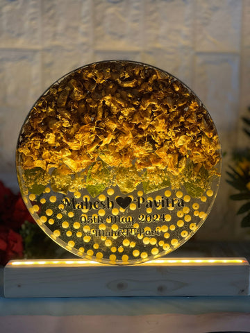Deep-Cast Epoxy Resin Frame with Personalized Wedding Details