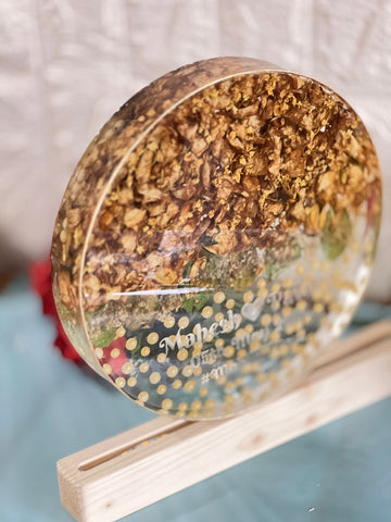 Deep-Cast Epoxy Resin Frame with Personalized Wedding Details