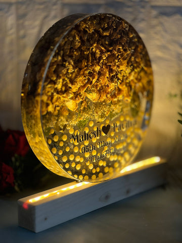 Deep-Cast Epoxy Resin Frame with Personalized Wedding Details