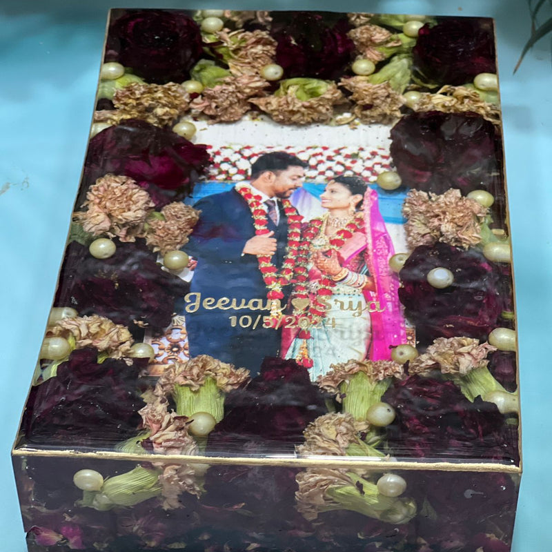 Varmala Preservation Rectangle Resin Block l Memories Preserved Keepsake