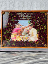 Wedding Jaimala Petals Preserved in Resin Frame