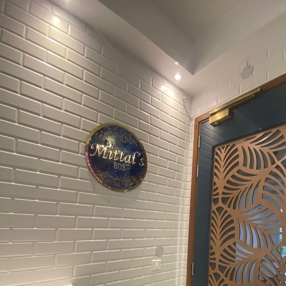Abstract  Round resin nameplate  for new Home - Nameplate for home