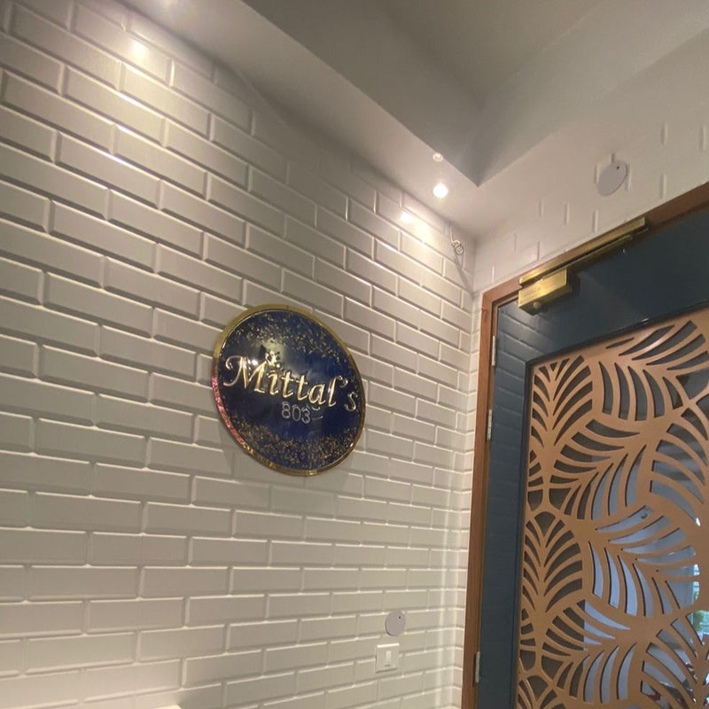 Abstract  Round resin nameplate  for new Home - Nameplate for home
