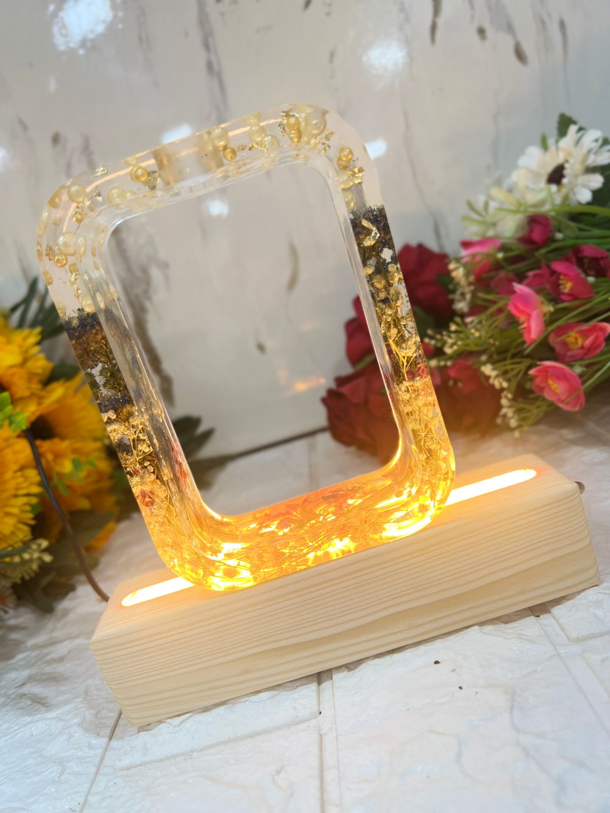 Resin 5 Combo (Planter, Two Keychain, Two Bracelets ) | Bouquet Preservation in Resin