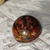 Resin Round-Shaped Flower Paperweight