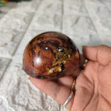 Resin Round-Shaped Flower Paperweight
