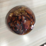 Resin Round-Shaped Flower Paperweight