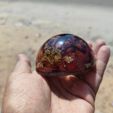 Resin Round-Shaped Flower Paperweight