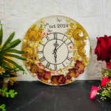 Round-Shaped Wedding Memories Preservation Resin Clock (8-Inches)